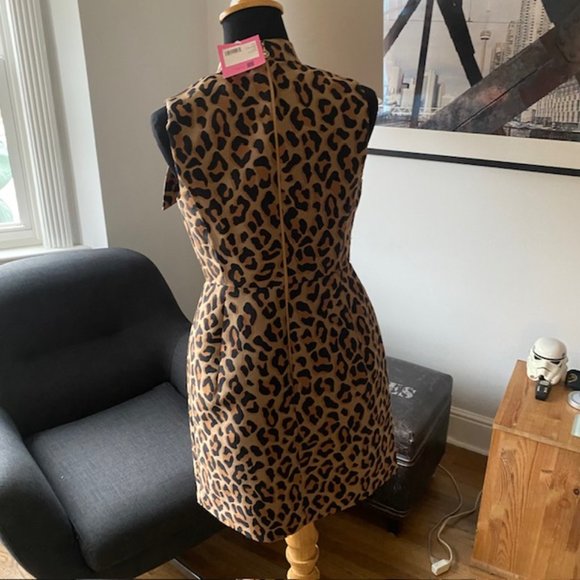 NWT Kate Spade Leopard Jacquard Knott Dress Size 2, K9725 Mainline - Picture 9 of 10